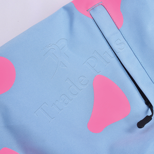 2025 New Design Sky Blue Waterproof Windproof Snow Pants With Allover <b>Pink</b> <b>Vinyl</b> Print Warm Lining Elastic Waist And Air Vents - Product Image 5