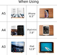 Support de livre rotatif à 360° pour la lecture, Wishacc Mangowood, support de livre de cuisine, hauteur et angle réglables, en alliage d'aluminium, pliable