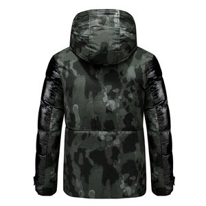 Dropshipping Men's Casual Camouflage Color Block Hooded Warm Jacket Front Padded <b>Waterproof</b> Windproof <b>Coat</b> for Fall <b>Winter</b> - Product Image 2