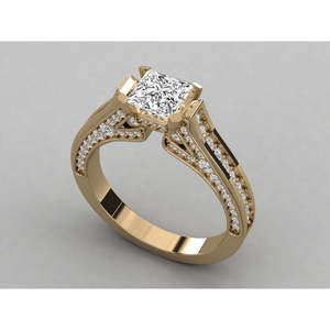 Bague de fiançailles solitaire pour femme en or massif 18 carats avec diamant de laboratoire - Product Image 6