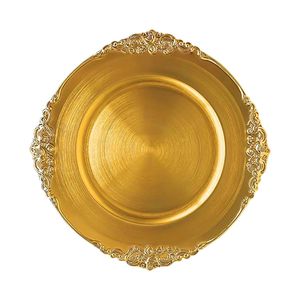 Placa de cargador de latón con diseño antiguo para configuración de mesa de comedor de lujo en decoración temática tradicional vintage o rústica - Product Image 4