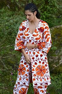 Suzani เสื้อโค้ทผ้ากำมะหยี่ปักลายดอกไม้, เสื้อแจ็กเก็ตสั้นผ้าฝ้ายทำมือฤดูใบไม้ร่วง/ฤดูหนาวสำหรับฤดูร้อน - Product Image 4