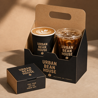 Boîte de transport pour tasses à café personnalisée AT PACK avec poignée pour boissons à emporter et emballage pour les cafés