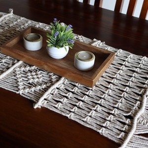 Camino de mesa de macramé bohemio moderno al por mayor, Decoración de mesa tejida a mano para el hogar - Product Image 5