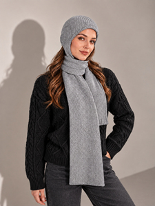 Women's Soft Knit Balaclava <b>Scarf</b> and <b>Hat</b> Set | Winter Warm Hooded <b>Scarf</b> Cap for Women - Product Image 5