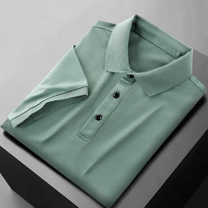 Camiseta informal de poliéster con gofres Jacquard de verano para hombre, camiseta Polo de manga corta personalizada fresca de secado rápido para hombre - Product Image 1