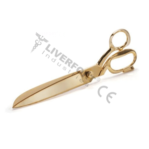 Tijeras ceremoniales de acero inoxidable chapadas en oro manual de alta resistencia de 25 pulgadas para inauguración de corte de cinta y eventos especiales - Product Image 1