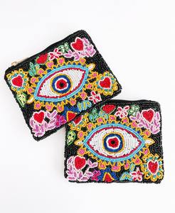 Monedero de cuentas de semillas hecho a mano de moda con diseños de bordado artístico, monedero de cuentas de cristal bordado, diseño de lujo - Product Image 2