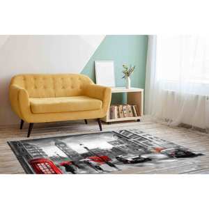 Tapis imprimé parapluie rouge - Effet 3D antidérapant pour couloir par temps de pluie, tapis doux non tissé - Product Image 2