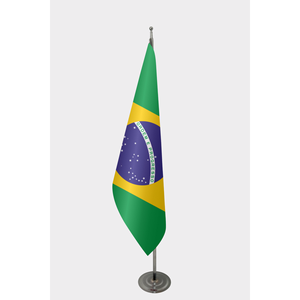 Brazil Official Indoor <b>Flag</b> Pennant Style Aluminum <b>Pole</b> Digital Printed Cotton Plastic Polyester Customizable <b>for</b> Cars Hand Use - Product Image 1