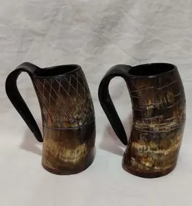 Mug en corne naturelle 100% fait main J N Crafts, taille et design personnalisés, mug à bière classique pour articles promotionnels, cadeaux de bienvenue - Product Image 5