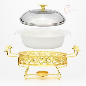 Plat à réchaud classique en acier inoxydable pour la mise en place de buffets commerciaux |   Durable et écologique pour les hôtels, les cafés et la restauration événementielle - Product Image 2
