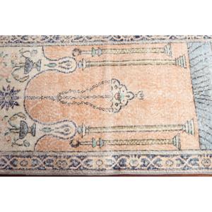 Alfombra Turca Vintage de 2.3x4.1 pies, Alfombra de Lana Ikat Azul - Product Image 4