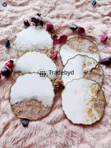 Ensemble de sous-verres en résine de qualité supérieure, faits à la main, 4x4 pouces, carrés, sous-verres de luxe pour boissons avec couleurs personnalisées, Tradebyd - Product Image 2