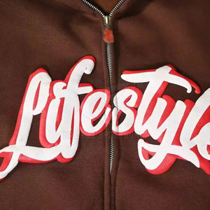 Ropa de invierno Slim Fit Puff Sudaderas con capucha de impresión de moda de bajo precio Puff Printing Basics Hoodies Made In Pakistan - Product Image 5