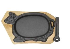 Plato Sizzler profesional de madera y metal para presentación de comida gourmet, plato caliente para servir y elementos esenciales de cocina para chef - Product Image 6