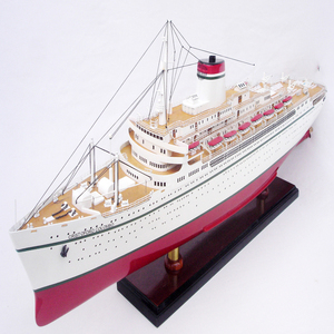 Modèle de bateau de croisière Cristoforo Colombo Doublure d'océan en bois fabriquée à la main pour la décoration de la maison Technique peinte - Product Image 3