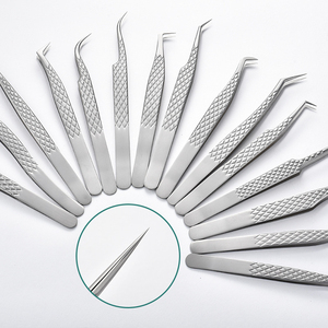 H N/Punta de fibra al por mayor Volumen 45 Pinzas de pestañas de 90 grados Pinzas de alta calidad Pinzas de extensión de pestañas de metal - Product Image 2