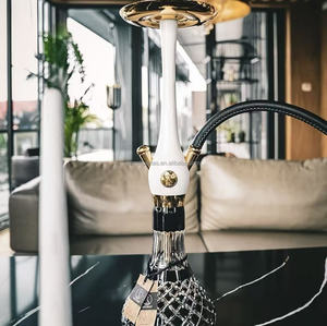 Chicha en bois de luxe faite à la main de haute qualité, bouteille en verre cristal, ensemble complet avec sac de transport - Product Image 1