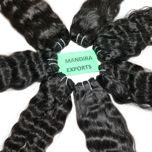 วิกผมหยิกลอนธรรมชาติแบบลอนคลื่นสีดำเข้มแบบไม่ผ่านกระบวนการผมสำหรับต่อแบบ100% - Product Image 5