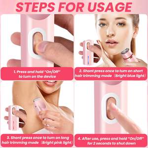 Rasoir électrique rechargeable par USB pour femmes, double lame, épilateur pour le bikini, les aisselles, le visage et le nez, étanche IPX7 - Product Image 6