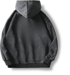 Nouveau LOGO personnalisé Vintage en détresse Boxy Fit pull 500Gsm vierge éponge française surdimensionné poids lourd lavé à l'acide sweats à capuche pour hommes - Product Image 2