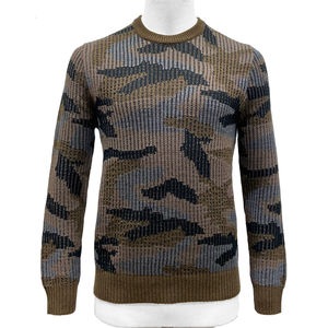 Pull à col rond à manches longues pour homme FW23, en laine mérinos et acrylique mélangés, respirant, à séchage rapide, anti-froissement, couleur unie, décontracté pour l'hiver - Product Image 1