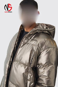 Chaqueta de Invierno Acolchada para Hombre de Alta Calidad, con Capucha y Forro de Peluche, Color Marrón, Personalizable, Resistente al Viento, Impermeable, Cálida, Elegante y Brillante - Product Image 5