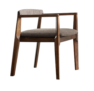 Sillas de comedor de madera maciza de buen diseño para restaurante Hotel tela brazo de cuero Silla de comedor silla de madera oscura nórdica moderna - Product Image 1