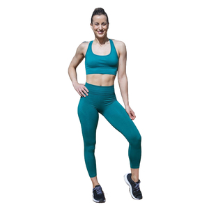 Ensembles de sport en coton pour femmes soutien-gorge de sport taille haute froissé fesses leggings ensemble court d'entraînement deux pièces pour l'entraînement physique - Product Image 5