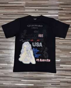 T-shirt personnalisé en satin 100% coton pour hommes taille adulte à séchage rapide avec col rond et motif imprimé style décontracté - Product Image 4