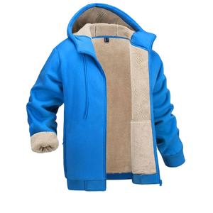 Sweat à capuche pour homme en coton 100% imprimé, veste d'hiver chaude, poids lourd, fermeture éclair, polaire à capuche - Product Image 1