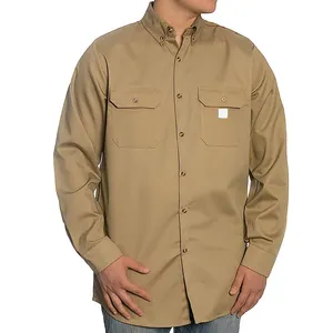 2023男士焊接工作衬衫定制耐火焊接衬衫工作服男士工作衬衫