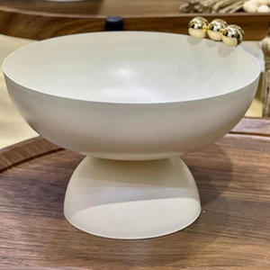 Novelty Gift Rounded Shaped <b>White</b> Color Japanese <b>Serving</b> <b>Bowl</b> Iron Metal Resort Parties and Home Decor - Product Image 5