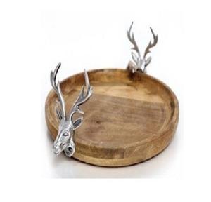 Bandeja de Servicio de Madera Ecológica de Lujo Moderna Hecha a Mano Personalizada con Asa de Metal para Té, Café y Cena - Product Image 1