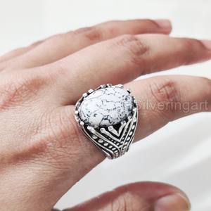 แหวนเงินแท้ 925 ประดับโอปอลธรรมชาติ ลายกิ่งก้าน สำหรับผู้ชาย ของขวัญวันเกิดเดือนตุลาคม ของขวัญคริสต์มาสแบบอาหรับ - Product Image 1