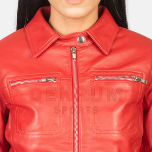 Veste en cuir basse quantité minimale de commande pour femmes Vente directe d'usine Veste en cuir de mode pour femmes en bas quantité minimale de commande - Product Image 6
