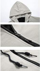 Chaqueta con capucha de manga larga de algodón 100% para hombre de talla grande al por mayor, conjunto de chándal deportivo de invierno de retazos para correr en el gimnasio - Product Image 5