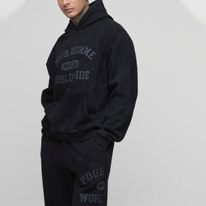 Chándal de algodón de colección de invierno para hombre con diseño personalizado Tendencia Patrón sólido Espesor de peso pesado Servicio OEM Buen precio - Product Image 3