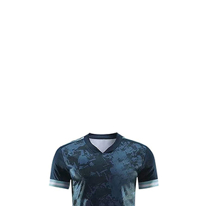 ชุดเสื้อฟุตบอลสีน้ำเงินแบบกำหนดเองสำหรับผู้ใหญ่ ชุดกางเกงขาสั้นระบายอากาศ แห้งเร็ว ผ้าซับลิเมชั่น น้ำหนัก 160 กรัม พร้อมเชือกผูก - Product Image 5