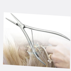 Alicates de extensión de cabello de alta calidad Herramienta de abrazadera de extensión de cabello de acero inoxidable de superficie plana - Product Image 2
