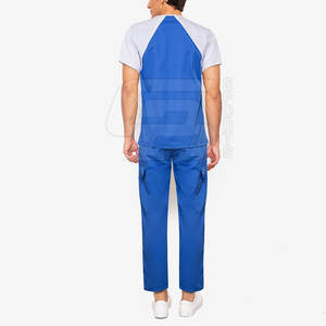 Hombres de manga corta con cuello en V 3 bolsillos Scrubs Algodón hecho médico Scrubs Top médicos Scrub traje hospitales médicos enfermera uniformes vestido - Product Image 2