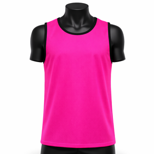 Chaleco de entrenamiento de fútbol rosa personalizado, chaleco de malla para práctica, sin mangas, transpirable, de secado rápido, equipo de equipo, OEM, ODM, venta al por mayor - Product Image 1