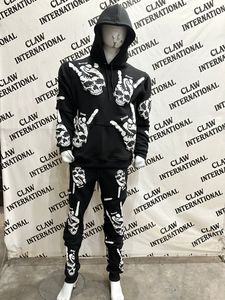 Conjunto de chándal de lana de algodón 100% personalizado para hombre, ropa de calle pesada transpirable GSM pesada de alta calidad para gimnasio para deportes de invierno - Product Image 5