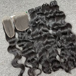 Paquete de trama de cabello humano virgen ONDA NATURAL de alta calidad, tupé de encaje HD negro crudo para mujeres negras, estilo Jerry Curl, un donante - Product Image 3