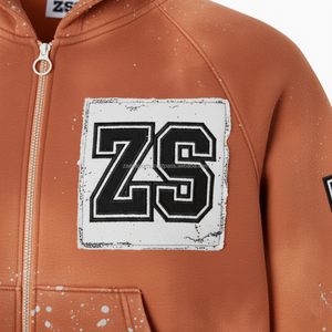 ชุดวอร์มมีซิปผ้าฟลีซหนา380 GSM ผ้าคอตตอนในฤดูหนาวผ้าโพลีเอสเตอร์ที่อบอุ่นผ้าโทนสีส้มขนาดพิเศษ - Product Image 6