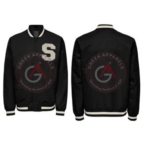 Vente en gros de derniers modèles personnalisés Veste universitaire Lettermen à manches longues pour hommes Vêtements unis vierges pour hommes imperméables - Product Image 2