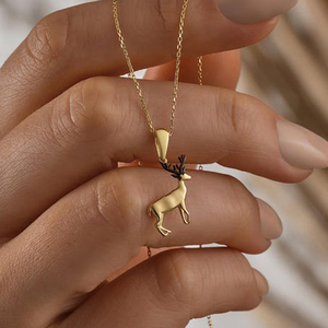 Women's Designer Deer Shape Animal Lover Necklace New Arrival 925 Sterling Silver 18K Gold Plated Fine Trend Jewelry for Gift - Product Image 4