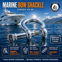 Manille d'ancrage de proue forgée en acier inoxydable 304 pour équipement marin, avec goupille à vis de 5 mm et anneaux en D, accessoires de quincaillerie pour yachts et bateaux