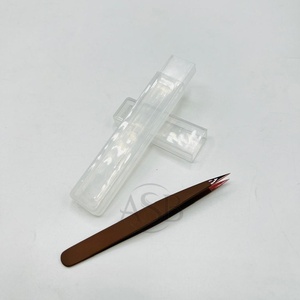 Pinzas para cejas con punta afilada de oro rosa, pinzas para cejas con logotipo personalizado, pinzas para depilar el cabello de acero sostenible - Product Image 5